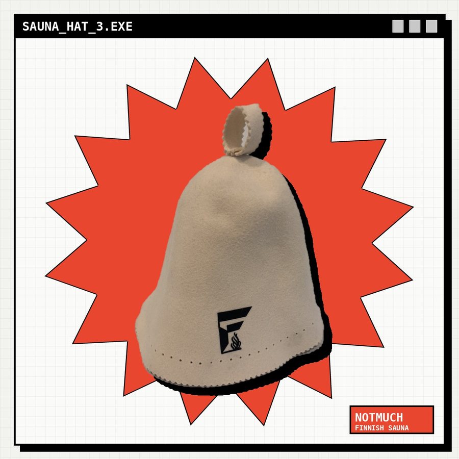 Sauna Hat 3 — Natural Cream Bell, styled